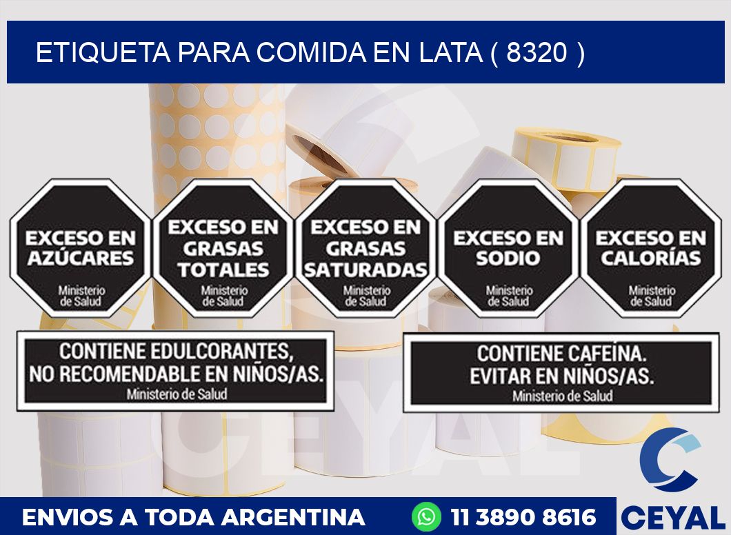 ETIQUETA PARA COMIDA EN LATA ( 8320 )