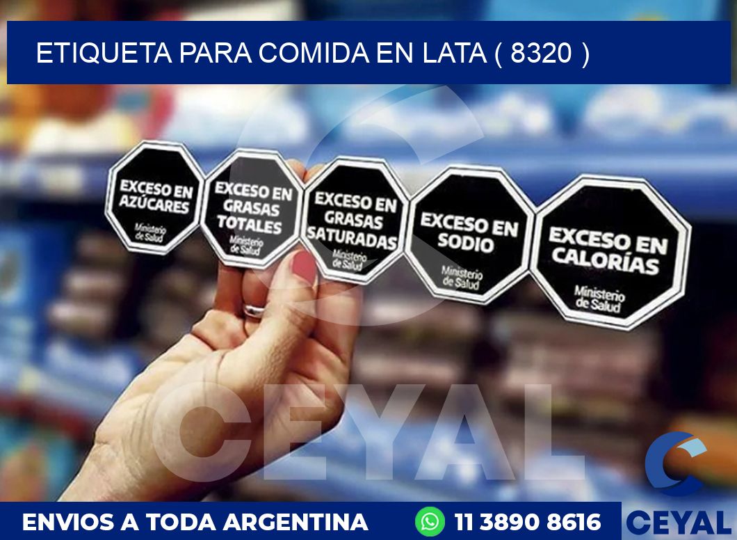 ETIQUETA PARA COMIDA EN LATA ( 8320 )