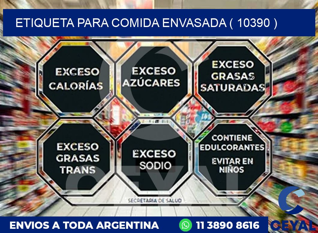 ETIQUETA PARA COMIDA ENVASADA ( 10390 )