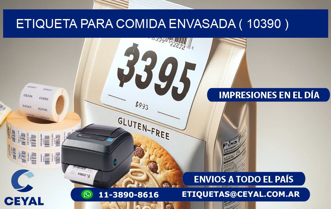 ETIQUETA PARA COMIDA ENVASADA ( 10390 )