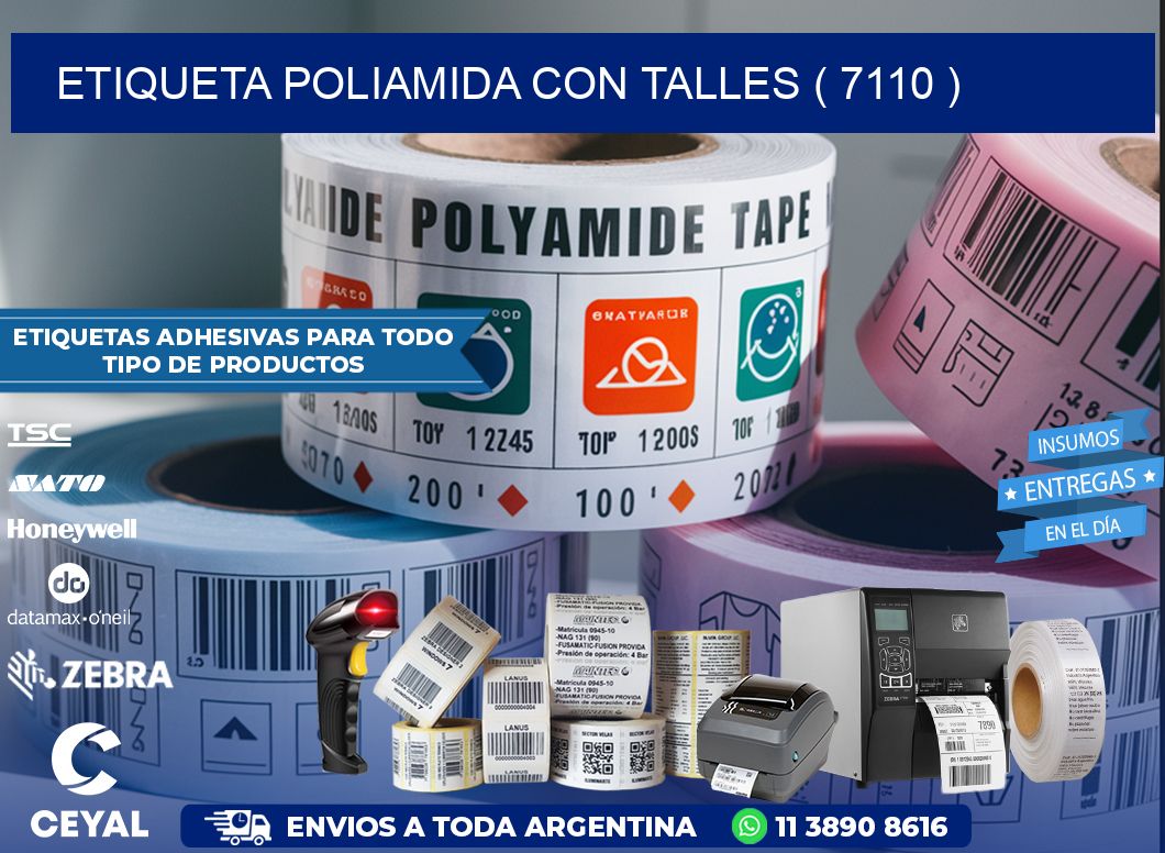ETIQUETA POLIAMIDA CON TALLES ( 7110 )