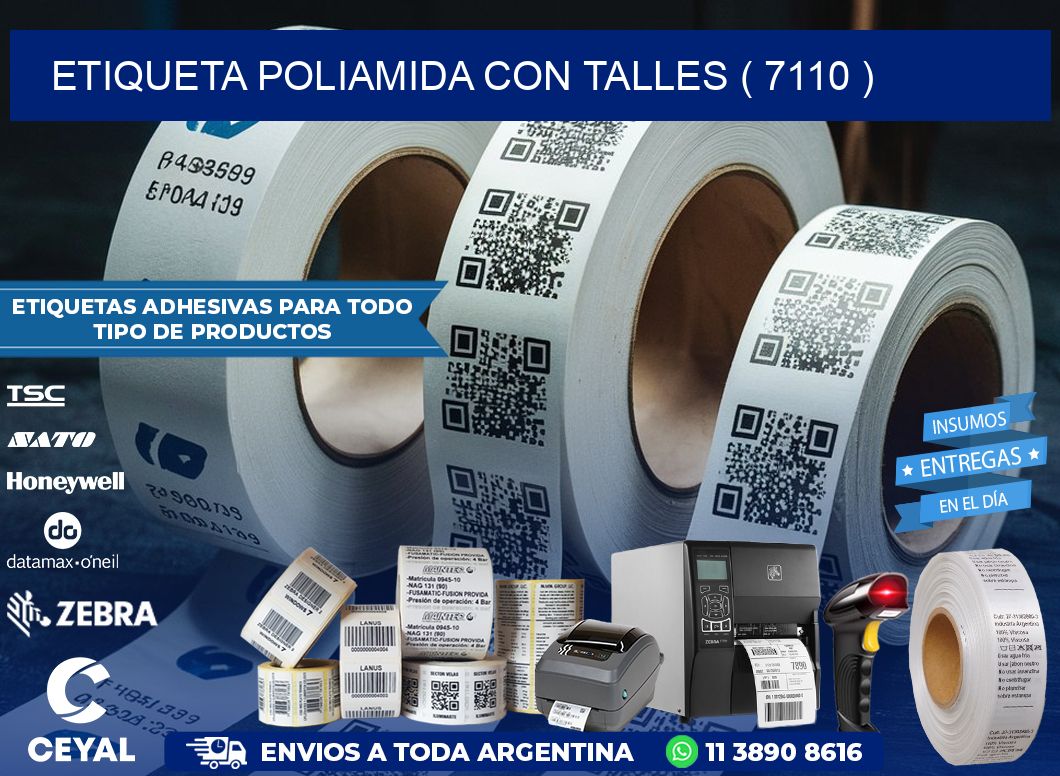 ETIQUETA POLIAMIDA CON TALLES ( 7110 )