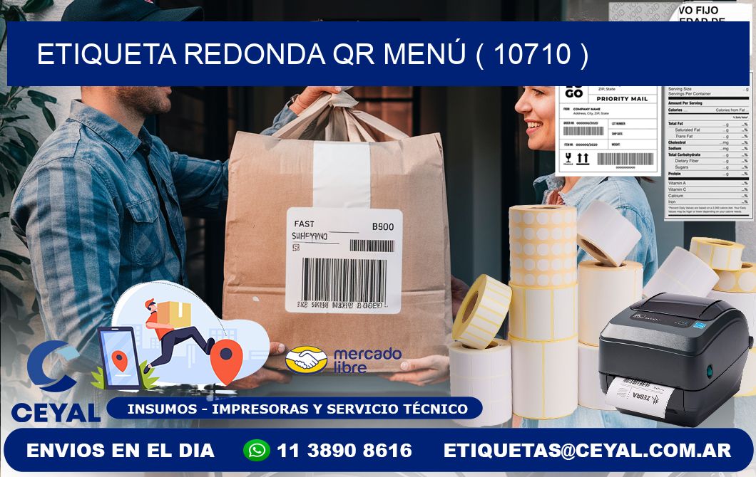 ETIQUETA REDONDA QR MENÚ ( 10710 )