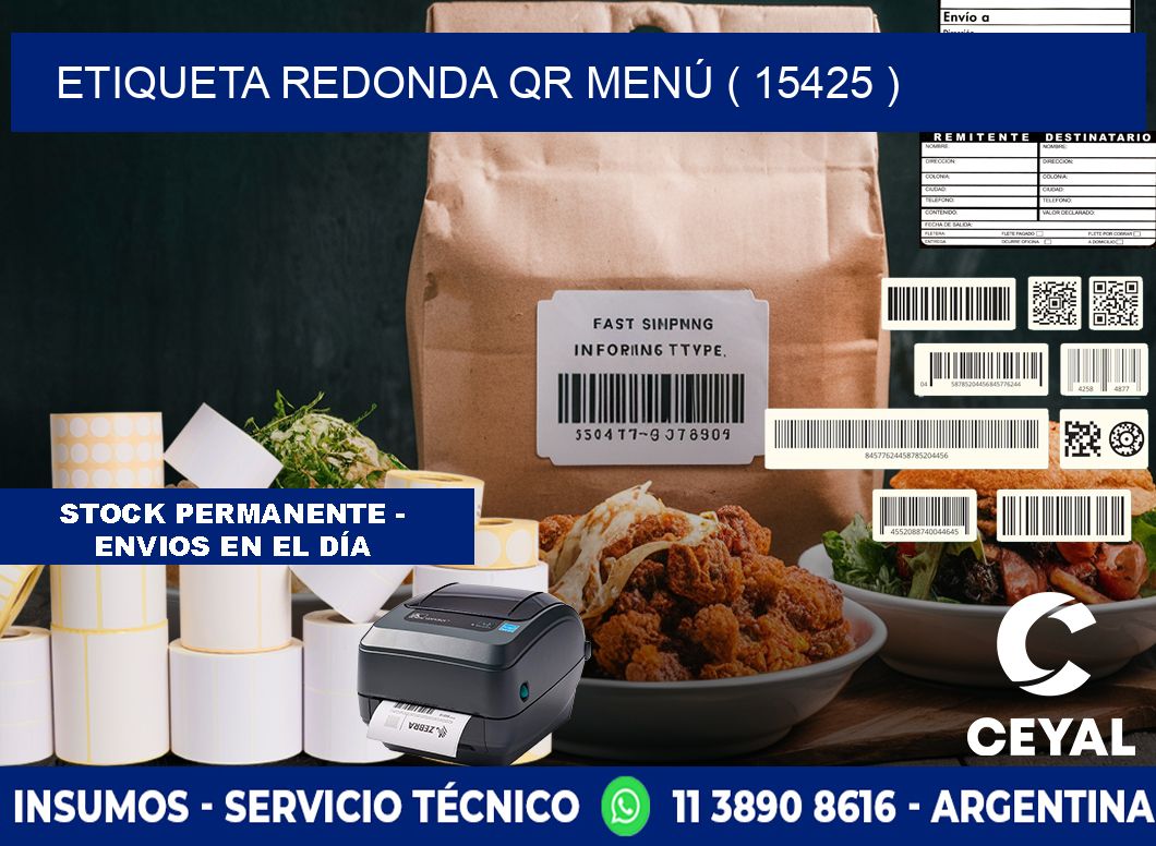 ETIQUETA REDONDA QR MENÚ ( 15425 )