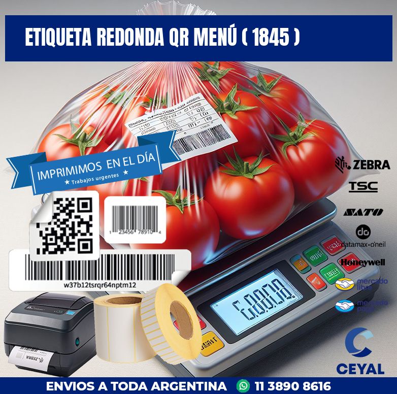 ETIQUETA REDONDA QR MENÚ ( 1845 )