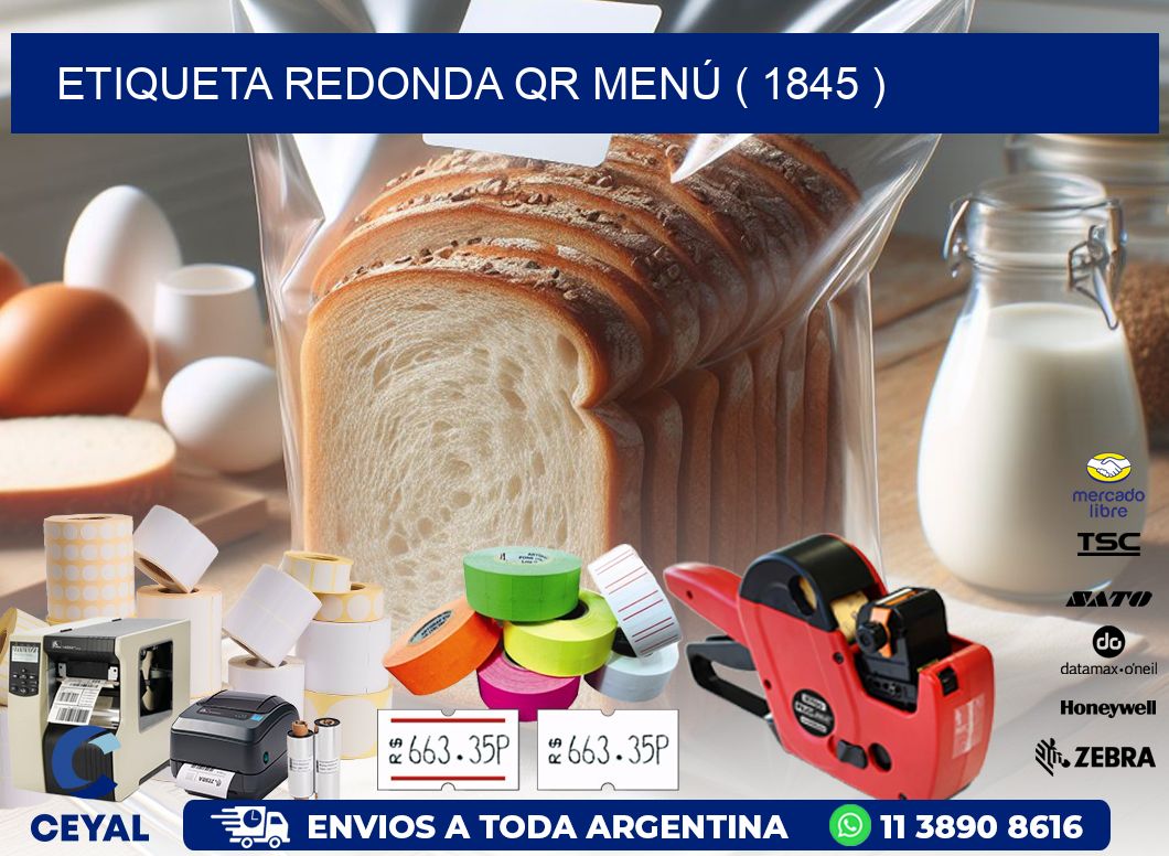 ETIQUETA REDONDA QR MENÚ ( 1845 )