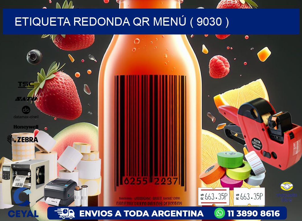 ETIQUETA REDONDA QR MENÚ ( 9030 )