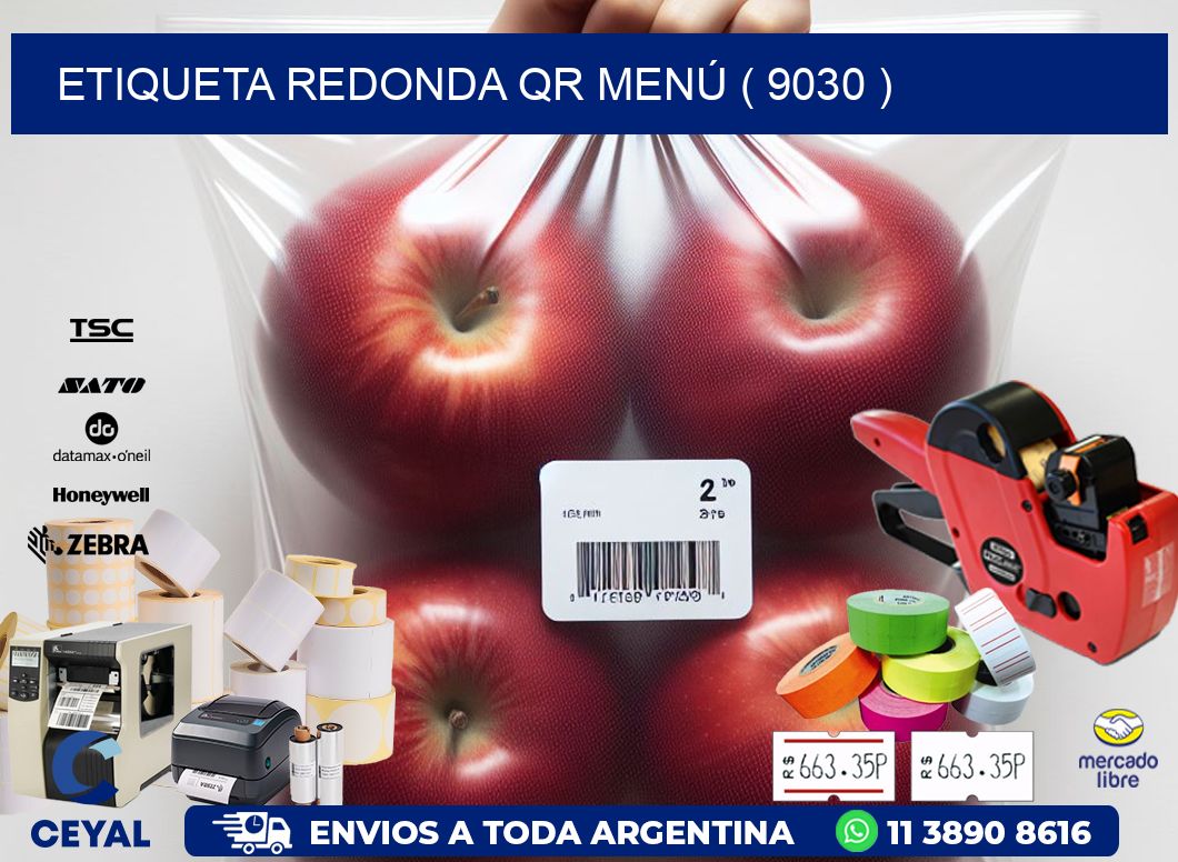 ETIQUETA REDONDA QR MENÚ ( 9030 )