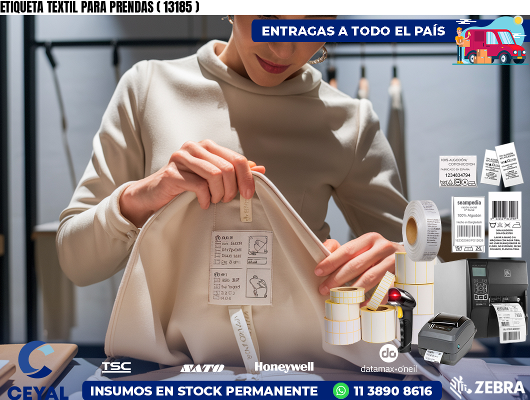 ETIQUETA TEXTIL PARA PRENDAS ( 13185 )