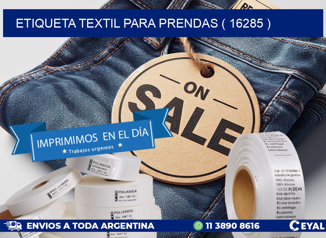 ETIQUETA TEXTIL PARA PRENDAS ( 16285 )