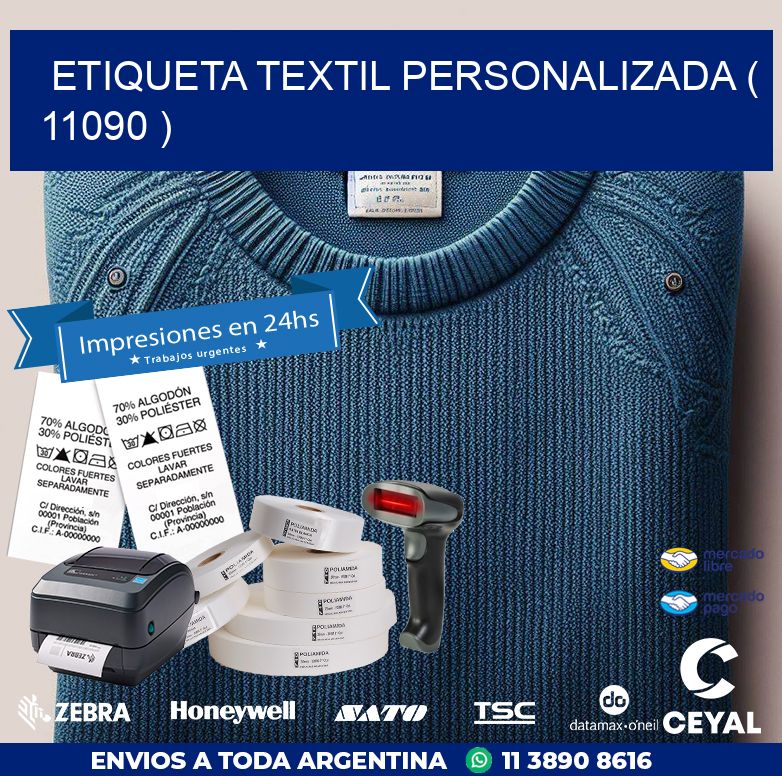 ETIQUETA TEXTIL PERSONALIZADA ( 11090 )