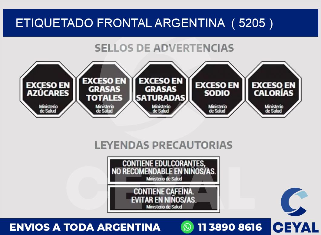 ETIQUETADO FRONTAL ARGENTINA  ( 5205 )