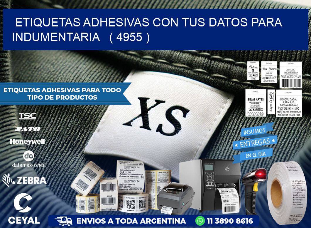 ETIQUETAS ADHESIVAS CON TUS DATOS PARA INDUMENTARIA   ( 4955 )
