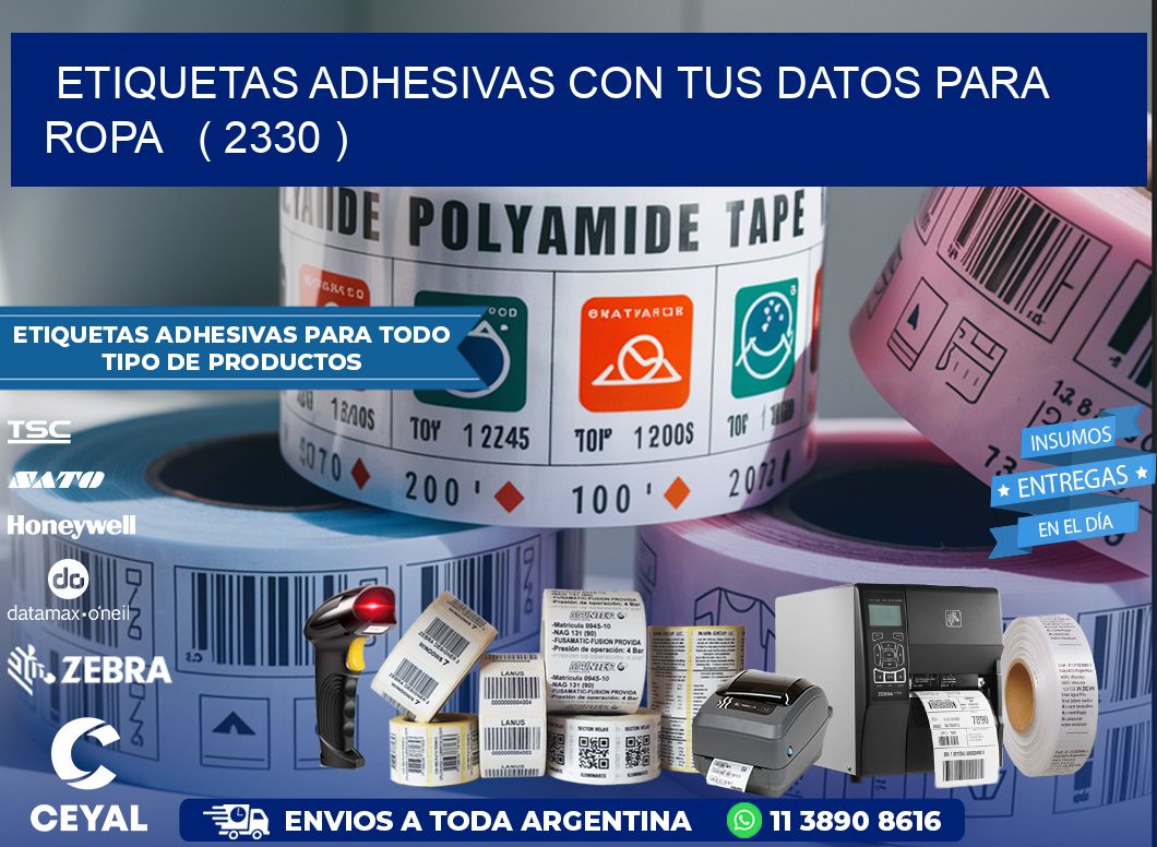 ETIQUETAS ADHESIVAS CON TUS DATOS PARA ROPA   ( 2330 )