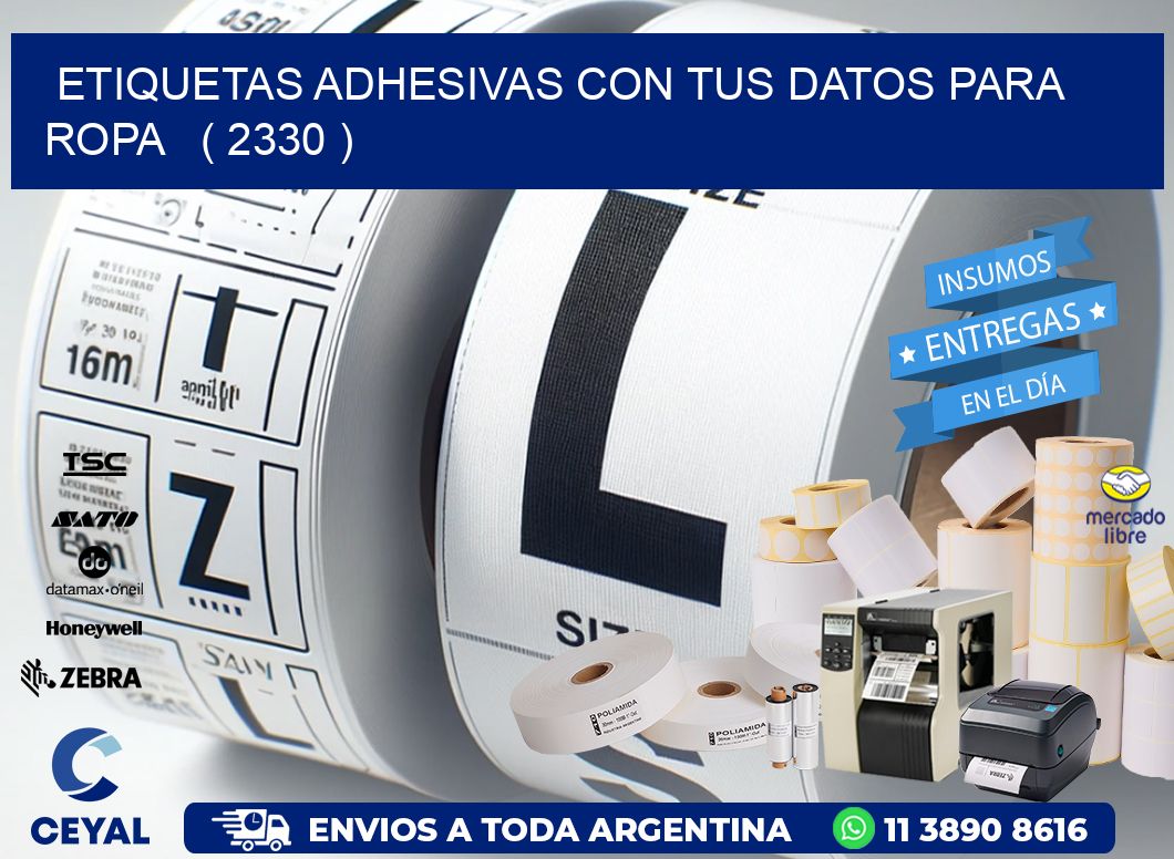 ETIQUETAS ADHESIVAS CON TUS DATOS PARA ROPA   ( 2330 )