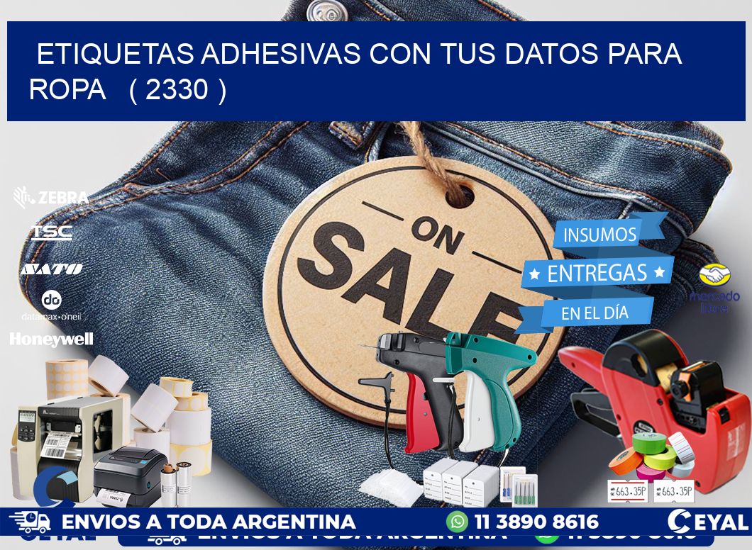 ETIQUETAS ADHESIVAS CON TUS DATOS PARA ROPA   ( 2330 )