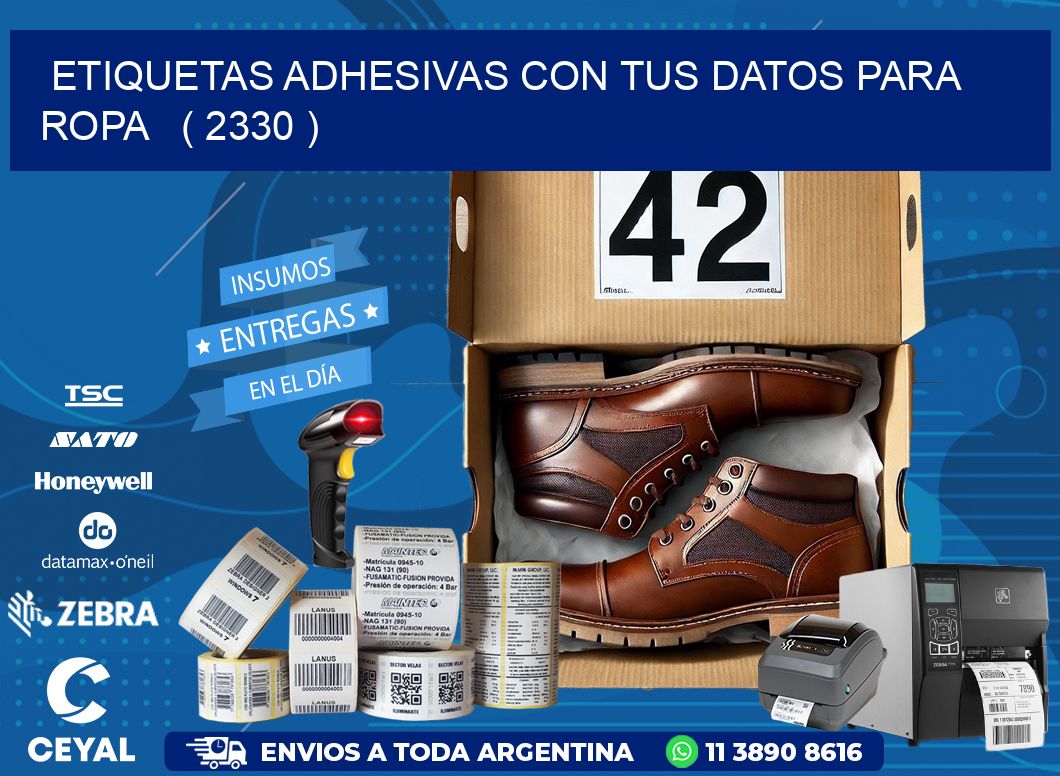 ETIQUETAS ADHESIVAS CON TUS DATOS PARA ROPA   ( 2330 )