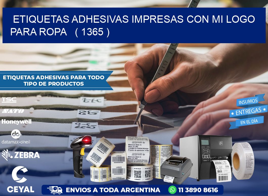 ETIQUETAS ADHESIVAS IMPRESAS CON MI LOGO PARA ROPA   ( 1365 )
