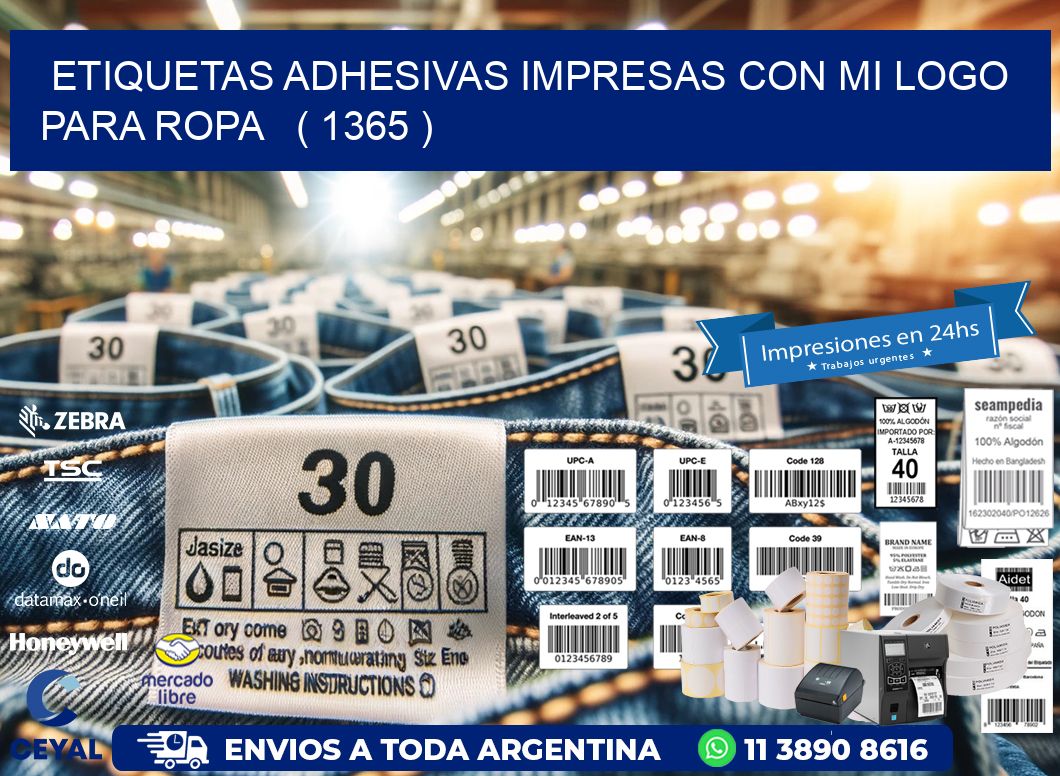 ETIQUETAS ADHESIVAS IMPRESAS CON MI LOGO PARA ROPA   ( 1365 )