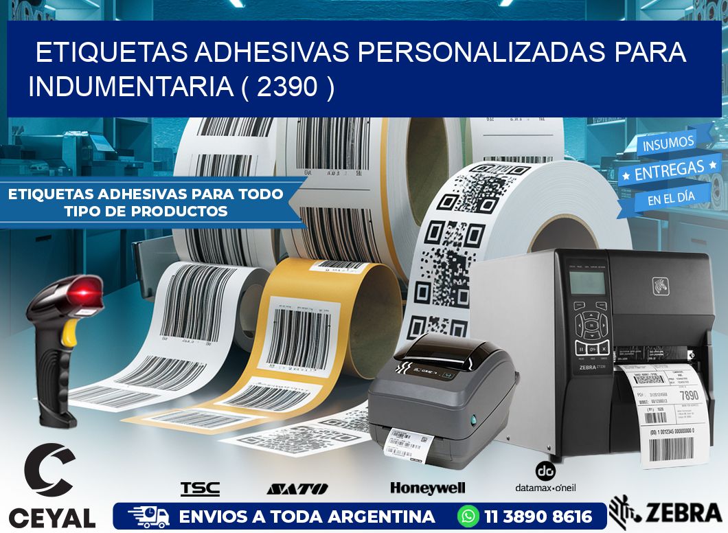 ETIQUETAS ADHESIVAS PERSONALIZADAS PARA INDUMENTARIA ( 2390 )