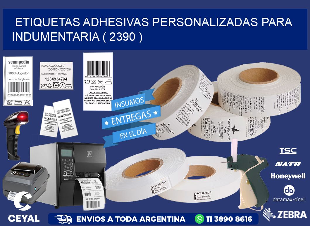 ETIQUETAS ADHESIVAS PERSONALIZADAS PARA INDUMENTARIA ( 2390 )