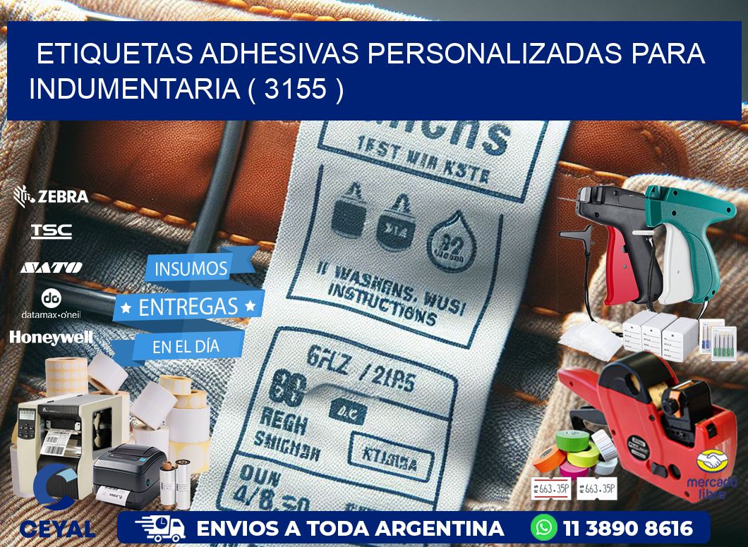 ETIQUETAS ADHESIVAS PERSONALIZADAS PARA INDUMENTARIA ( 3155 )