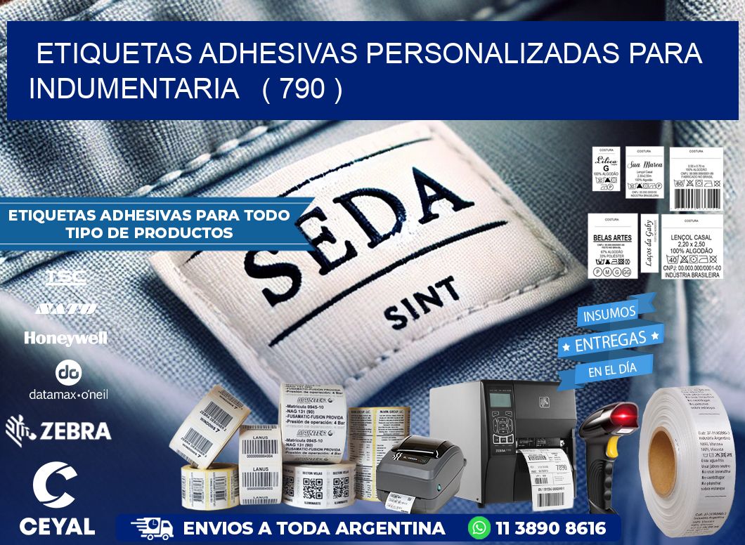 ETIQUETAS ADHESIVAS PERSONALIZADAS PARA INDUMENTARIA   ( 790 )
