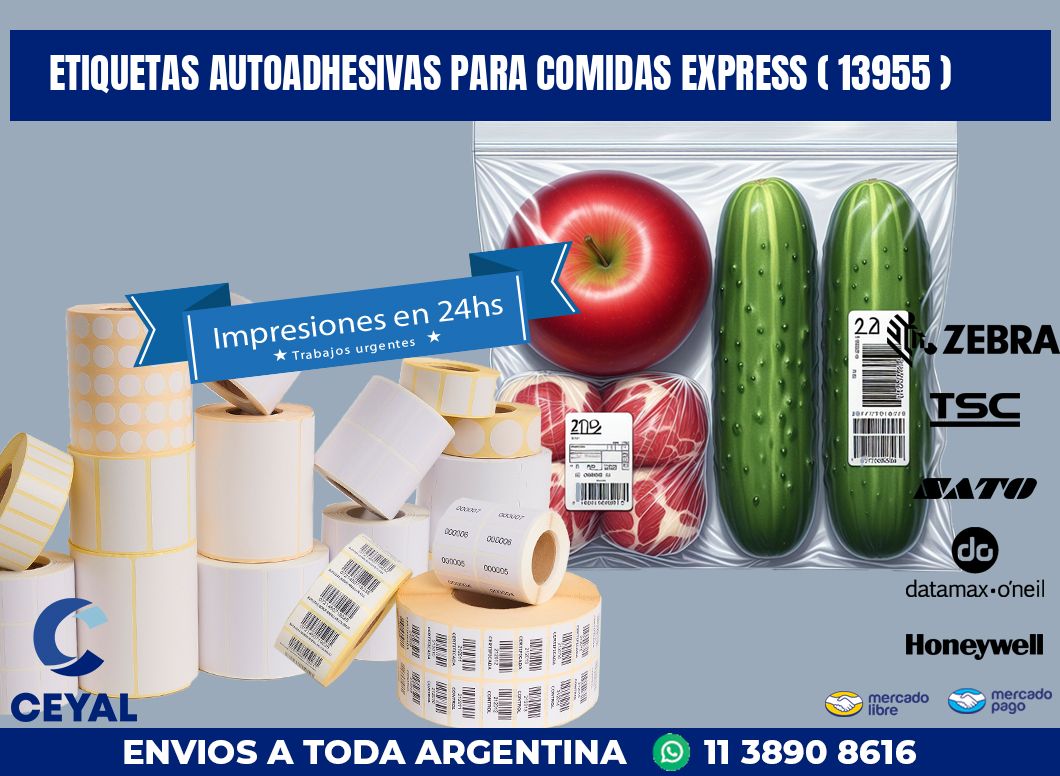 ETIQUETAS AUTOADHESIVAS PARA COMIDAS EXPRESS ( 13955 )
