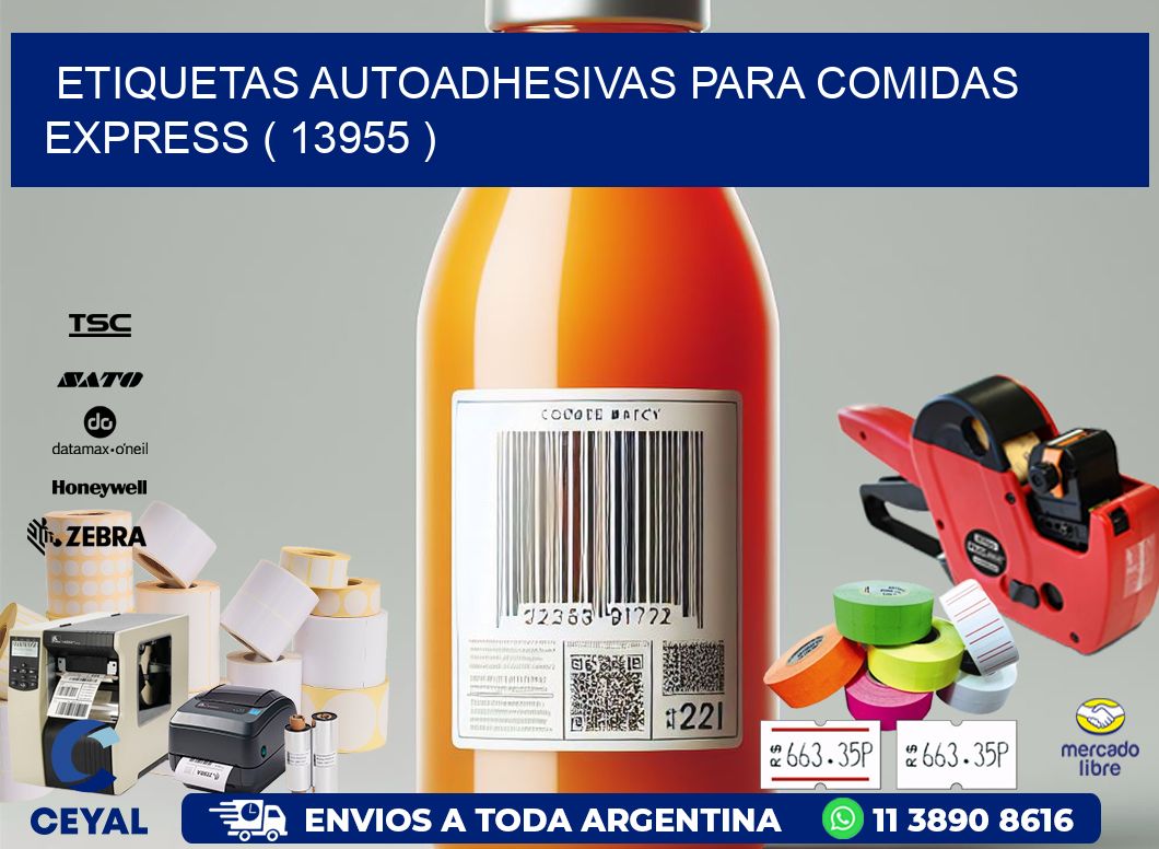 ETIQUETAS AUTOADHESIVAS PARA COMIDAS EXPRESS ( 13955 )
