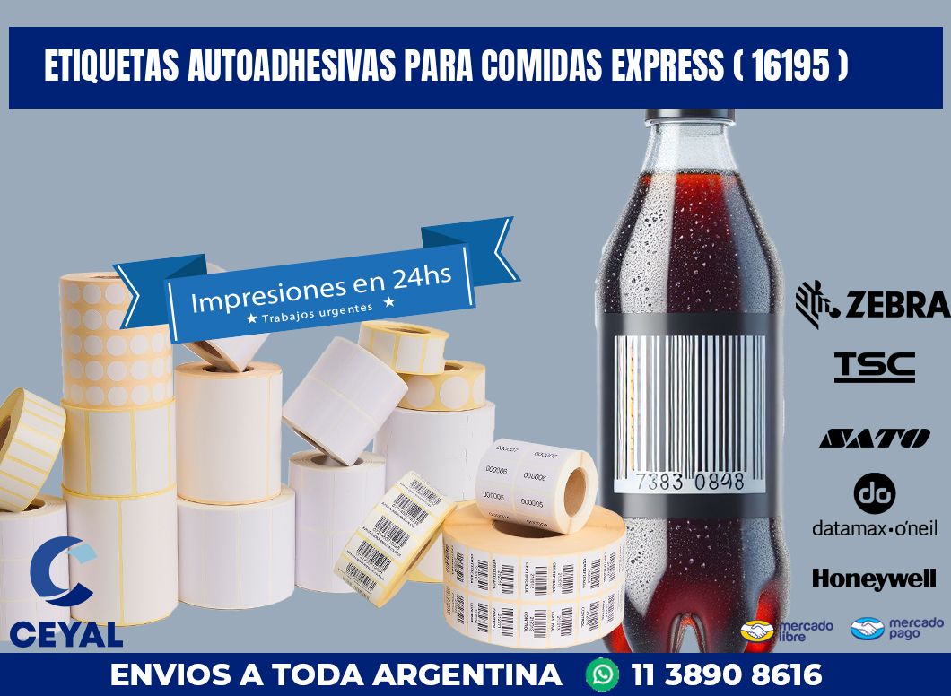 ETIQUETAS AUTOADHESIVAS PARA COMIDAS EXPRESS ( 16195 )