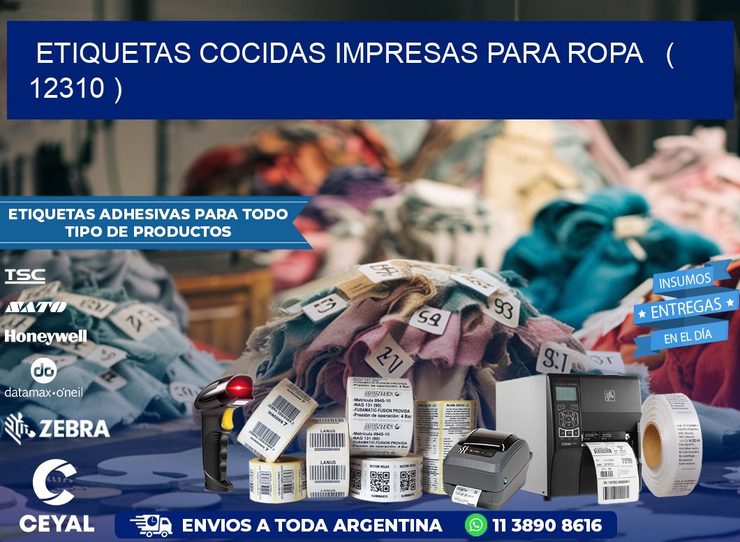 ETIQUETAS COCIDAS IMPRESAS PARA ROPA   ( 12310 )