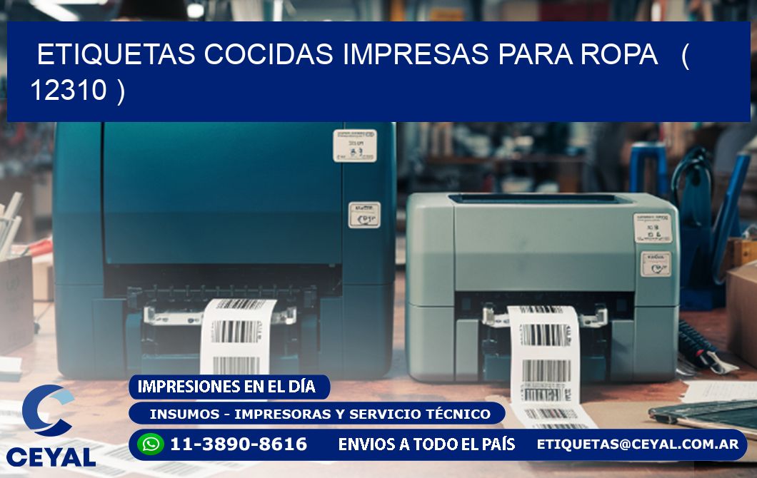 ETIQUETAS COCIDAS IMPRESAS PARA ROPA ( 12310 )