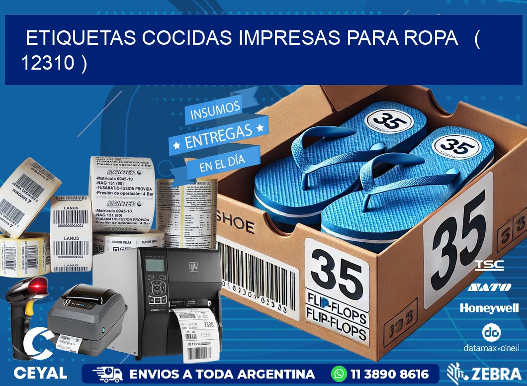 ETIQUETAS COCIDAS IMPRESAS PARA ROPA ( 12310 )