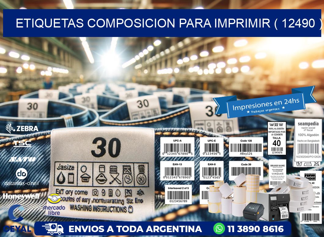 ETIQUETAS COMPOSICION PARA IMPRIMIR ( 12490 )