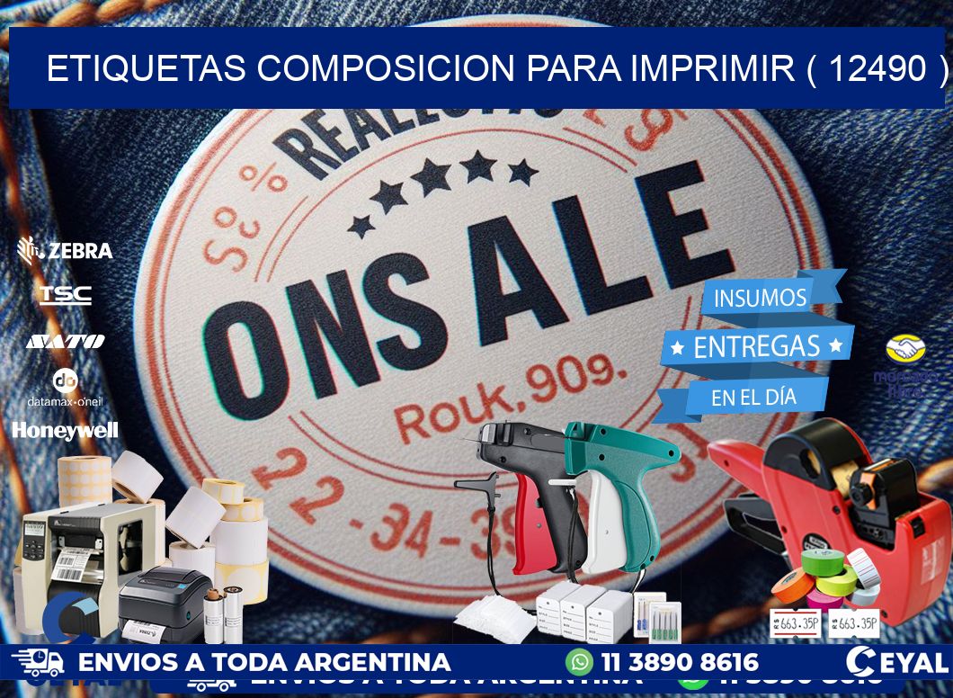 ETIQUETAS COMPOSICION PARA IMPRIMIR ( 12490 )