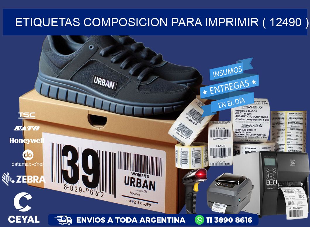 ETIQUETAS COMPOSICION PARA IMPRIMIR ( 12490 )