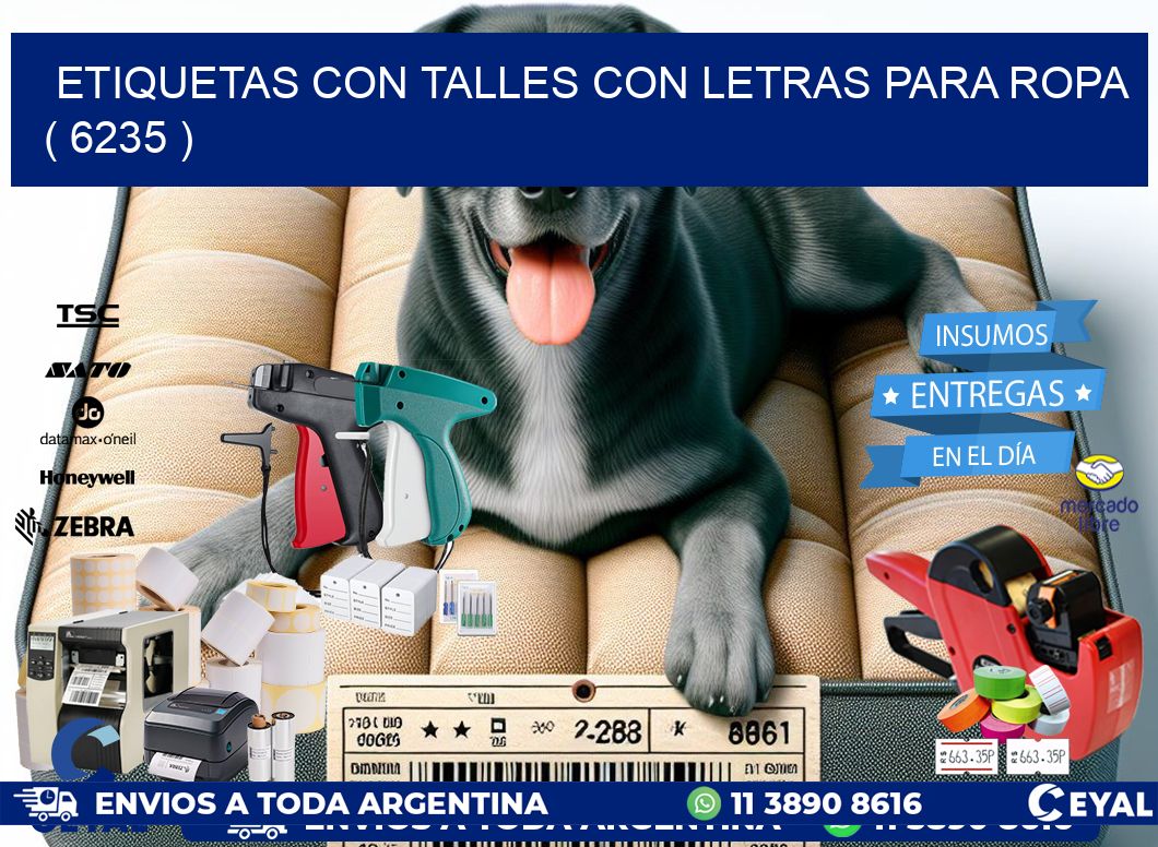 ETIQUETAS CON TALLES CON LETRAS PARA ROPA   ( 6235 )