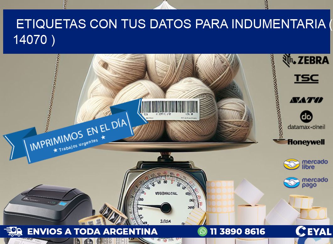 ETIQUETAS CON TUS DATOS PARA INDUMENTARIA ( 14070 )