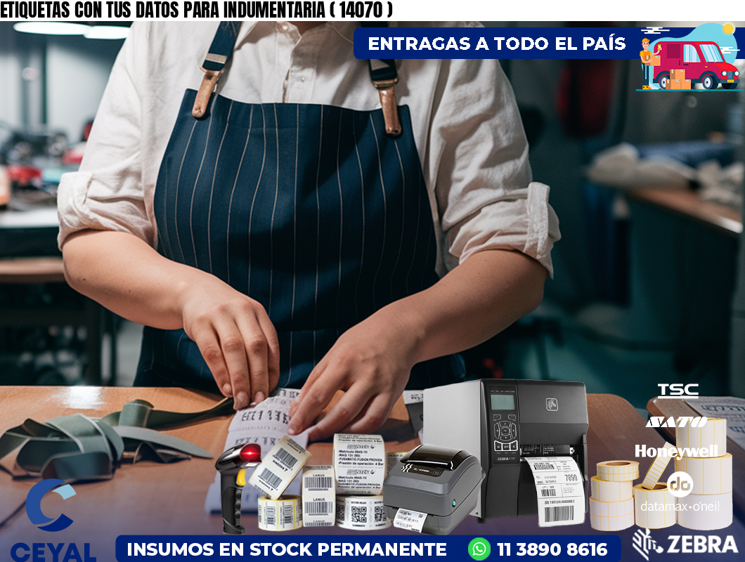 ETIQUETAS CON TUS DATOS PARA INDUMENTARIA ( 14070 )