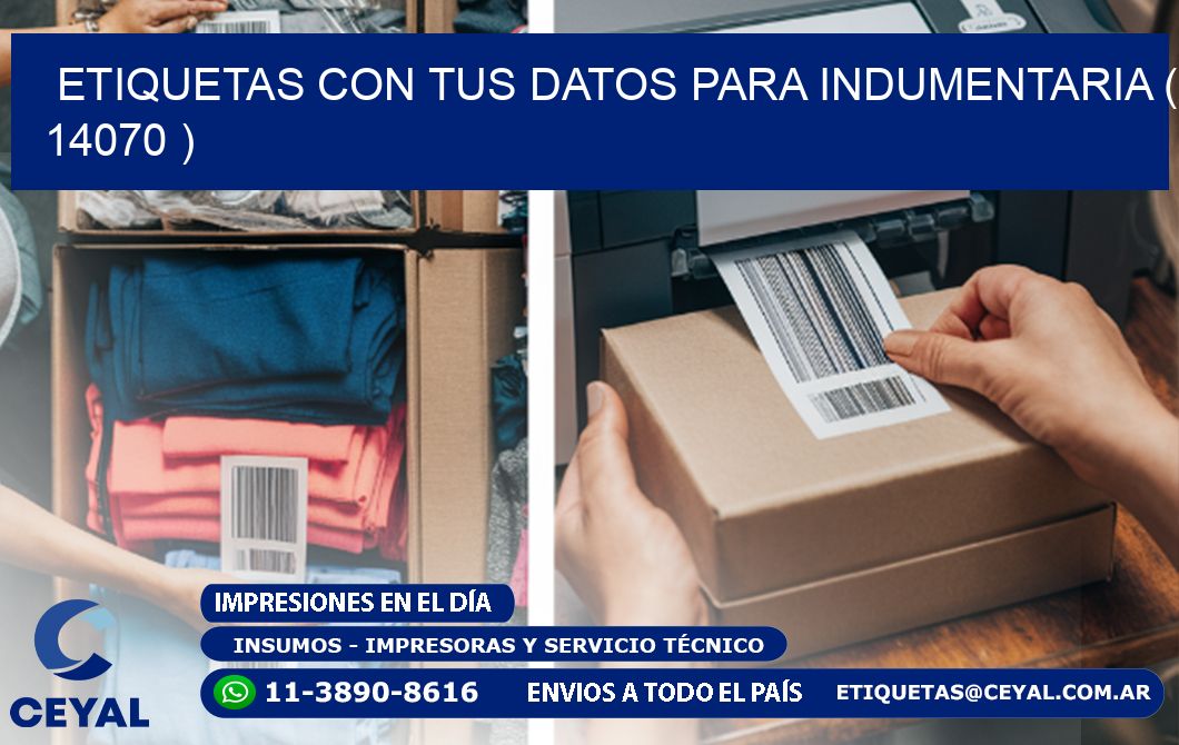 ETIQUETAS CON TUS DATOS PARA INDUMENTARIA ( 14070 )