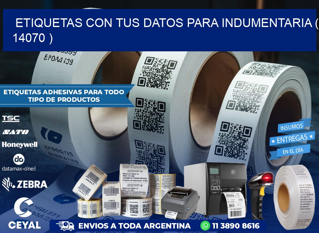 ETIQUETAS CON TUS DATOS PARA INDUMENTARIA ( 14070 )