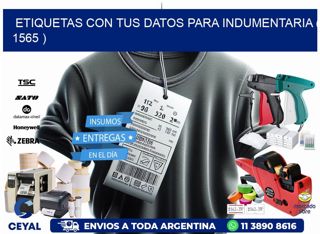 ETIQUETAS CON TUS DATOS PARA INDUMENTARIA ( 1565 )