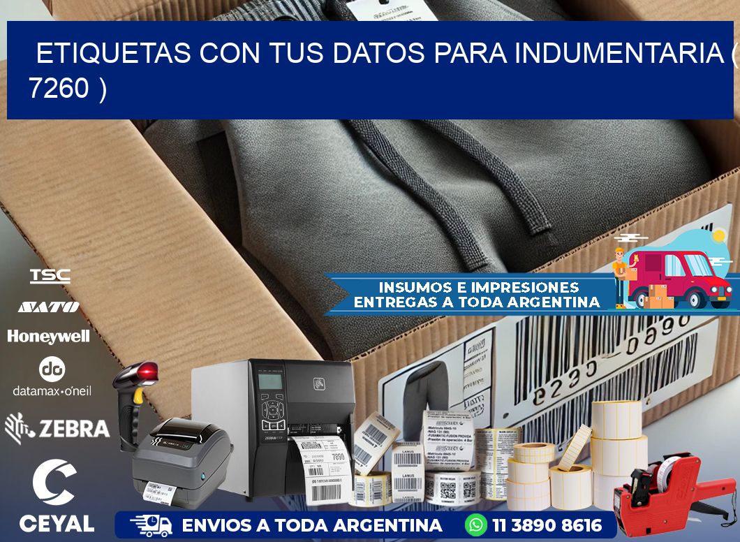 ETIQUETAS CON TUS DATOS PARA INDUMENTARIA ( 7260 )