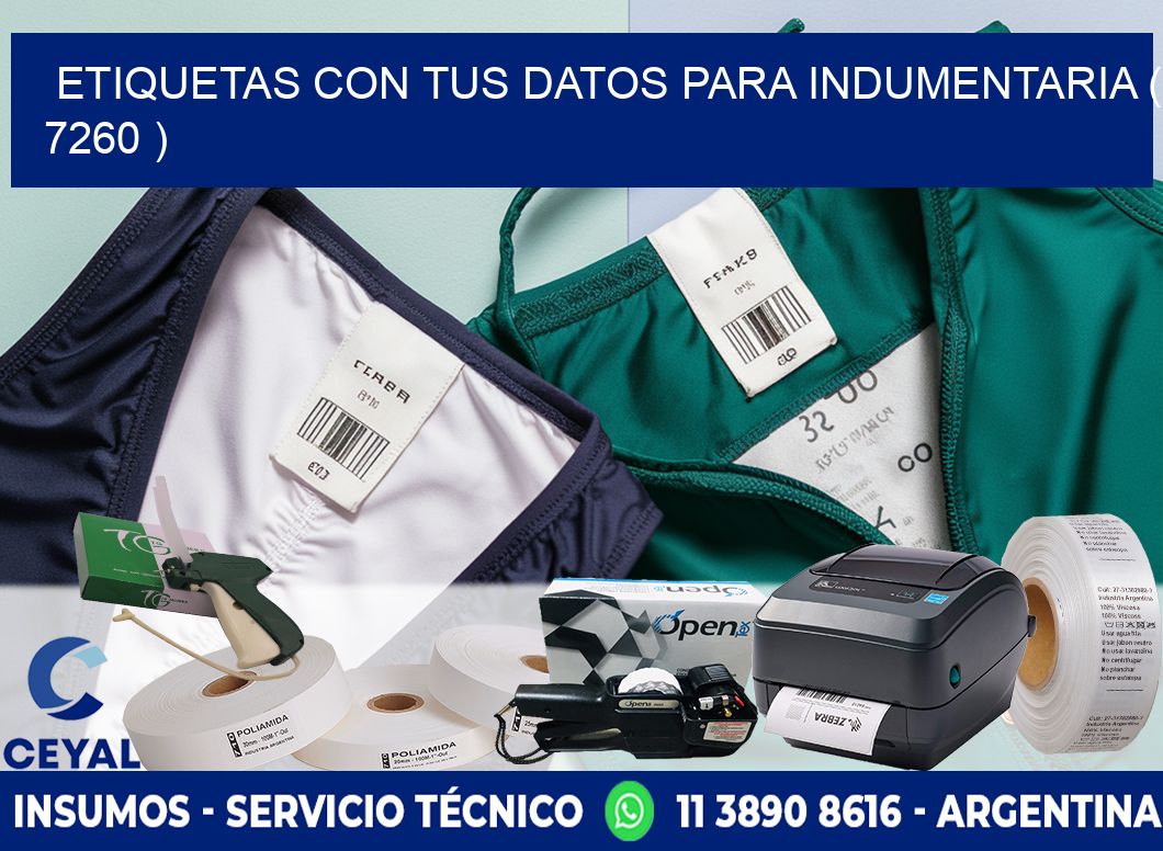 ETIQUETAS CON TUS DATOS PARA INDUMENTARIA ( 7260 )