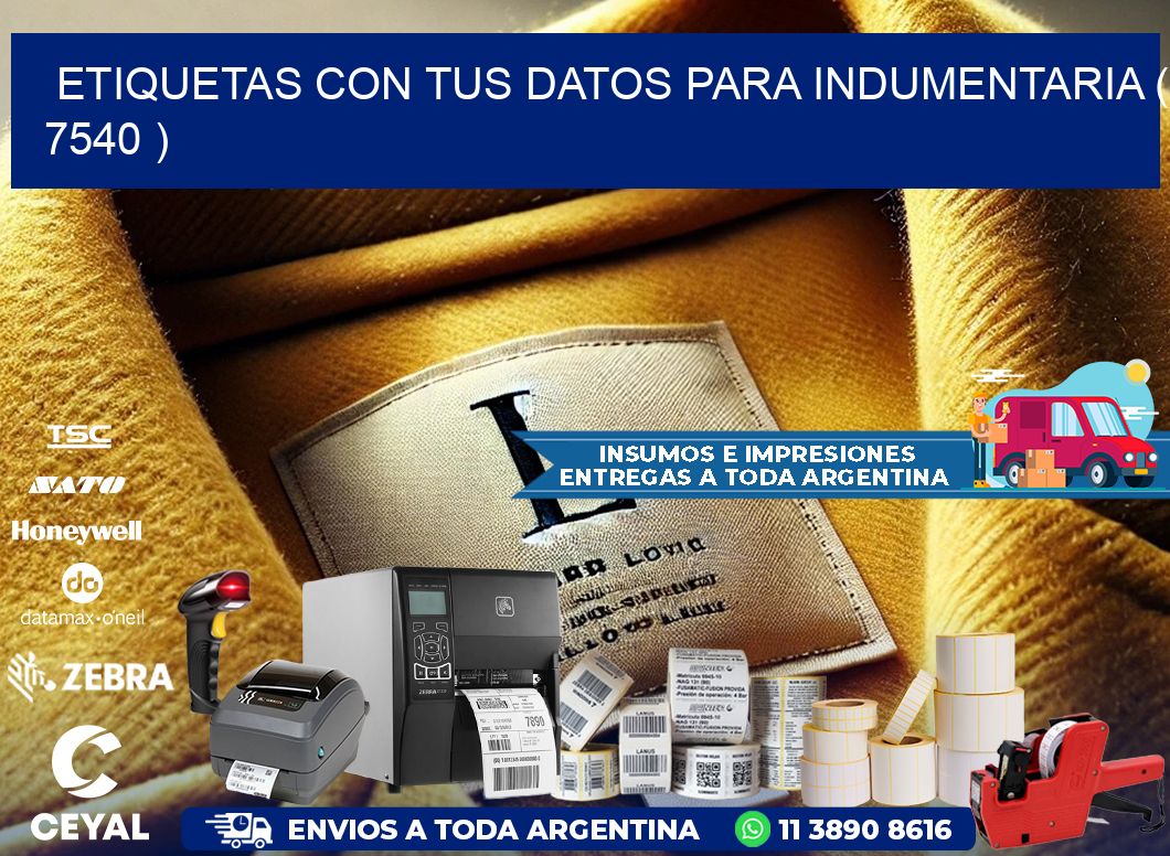 ETIQUETAS CON TUS DATOS PARA INDUMENTARIA ( 7540 )