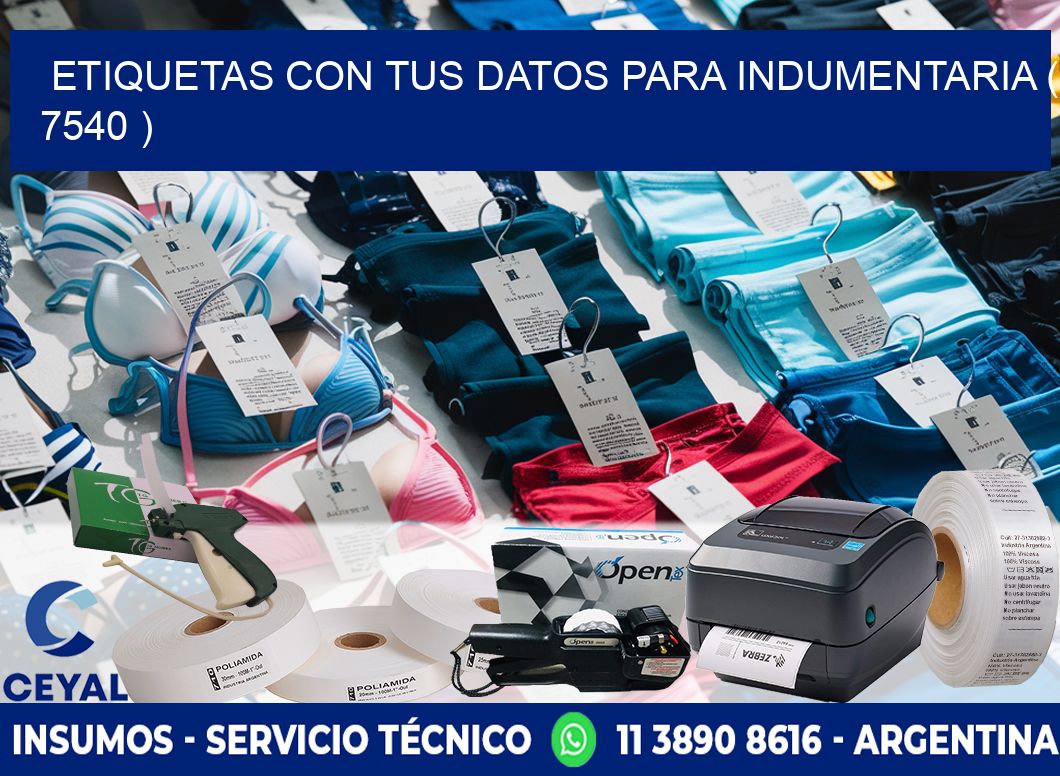 ETIQUETAS CON TUS DATOS PARA INDUMENTARIA ( 7540 )