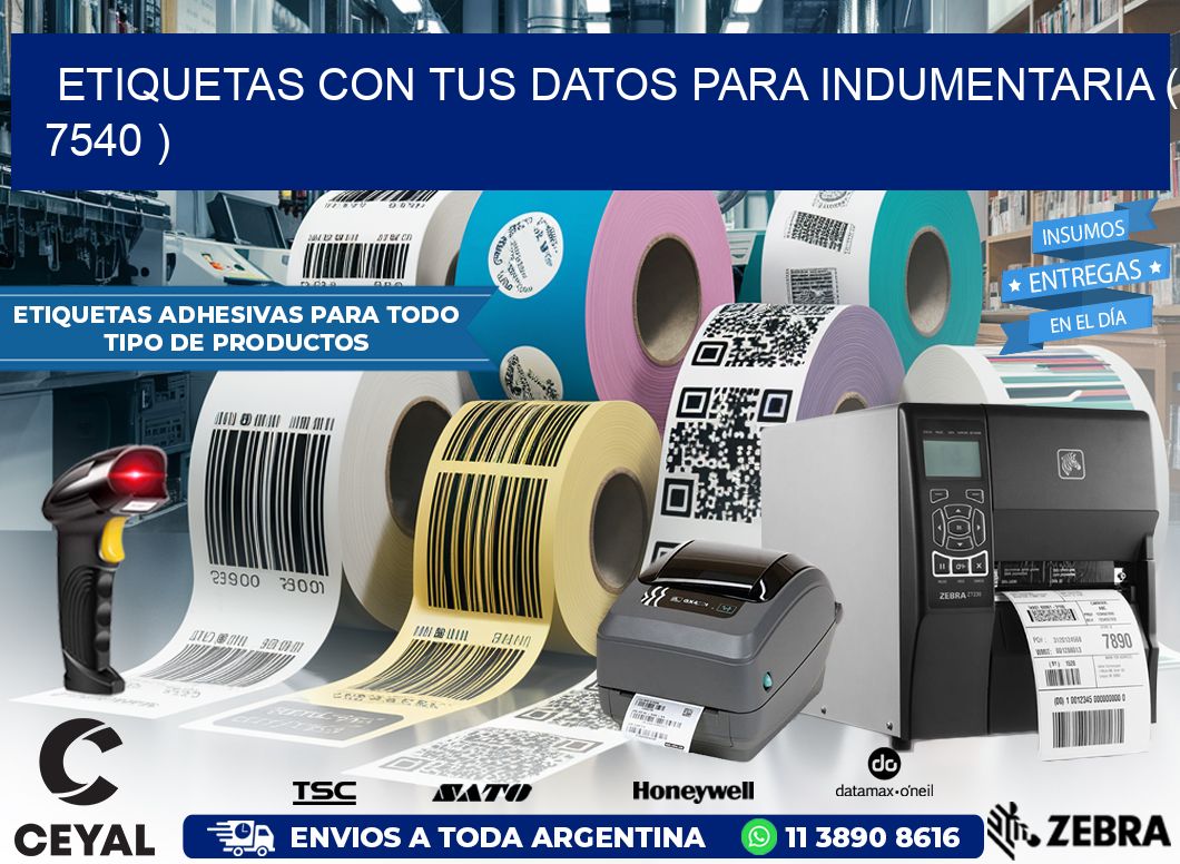 ETIQUETAS CON TUS DATOS PARA INDUMENTARIA ( 7540 )