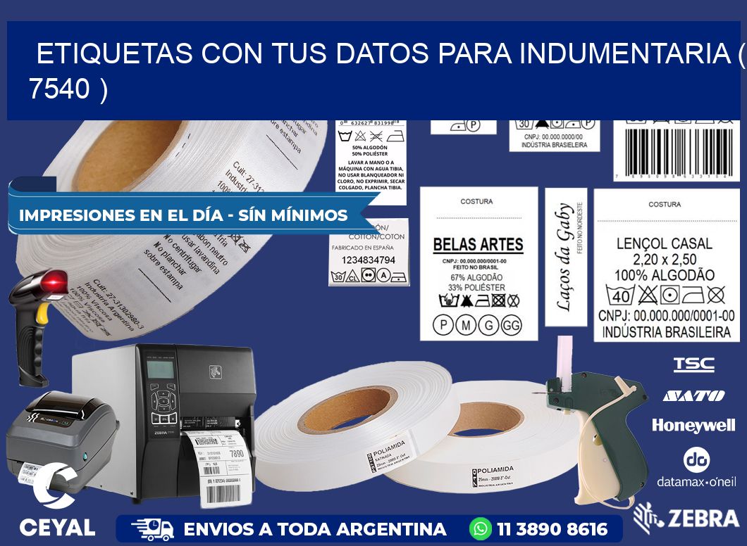 ETIQUETAS CON TUS DATOS PARA INDUMENTARIA ( 7540 )