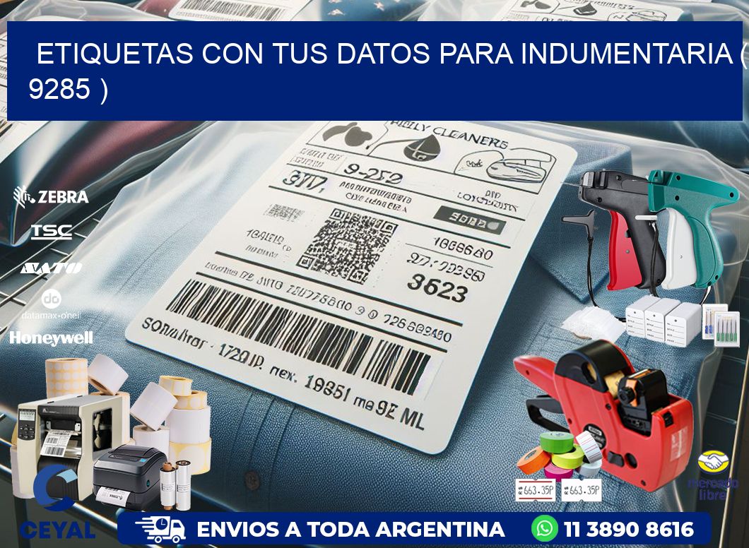 ETIQUETAS CON TUS DATOS PARA INDUMENTARIA ( 9285 )
