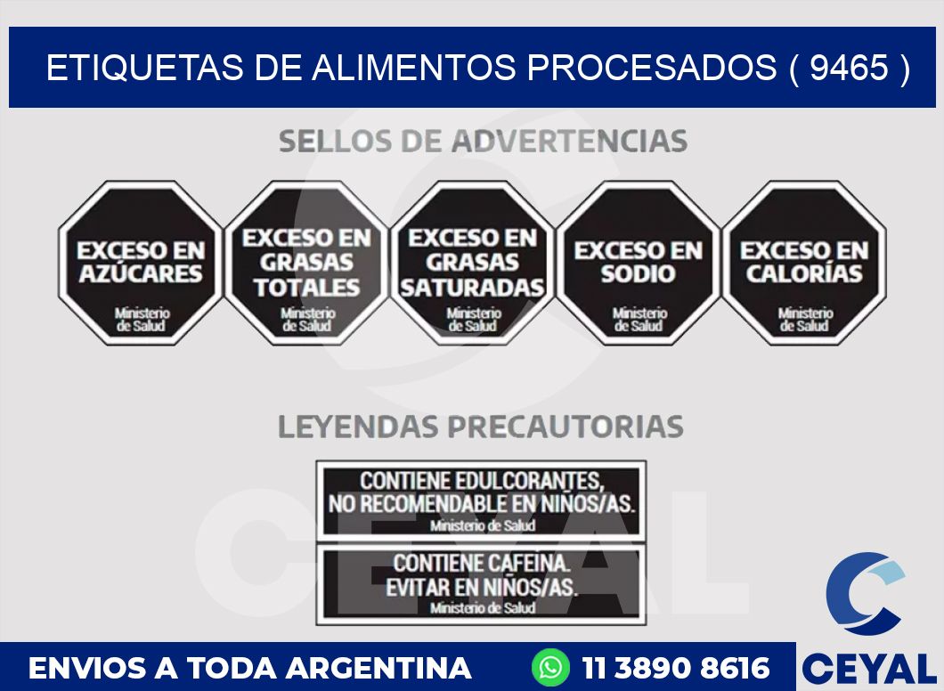 ETIQUETAS DE ALIMENTOS PROCESADOS ( 9465 )